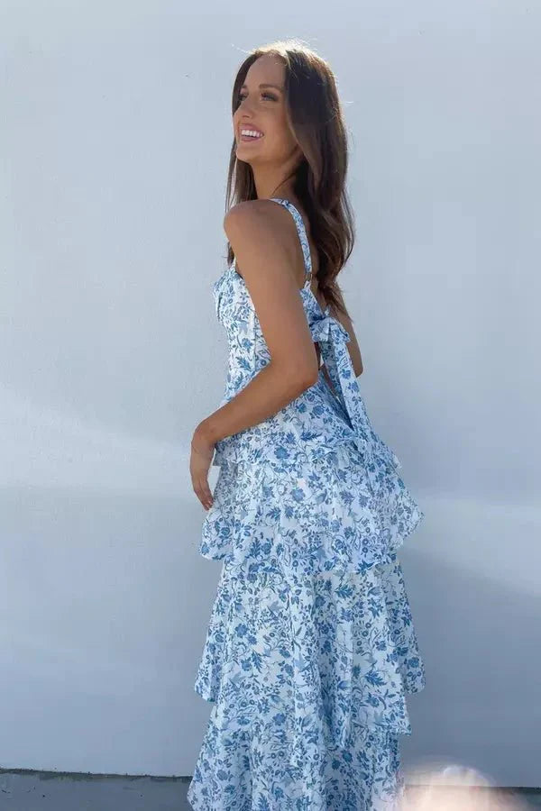 Robe longue sans manches à imprimé floral bohème chic pour femme – Élégante et féminine