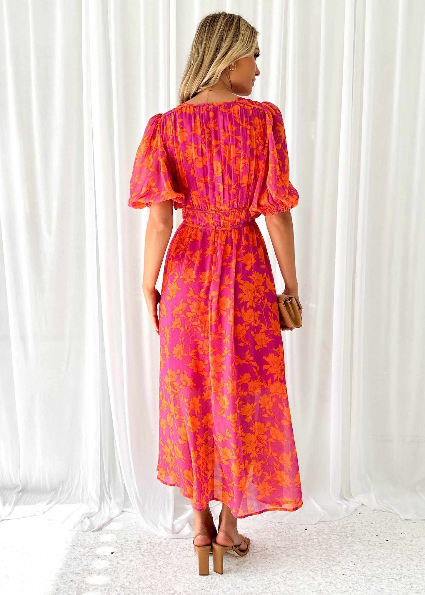 Robe Maxi Femme Col V Évasée Invitée à un Mariage - Flatteuse, Gracieuse