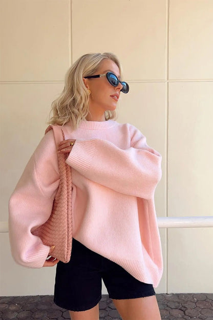 Tendance Pull Oversize à Col Rond pour Femme – Élégant et Confortable