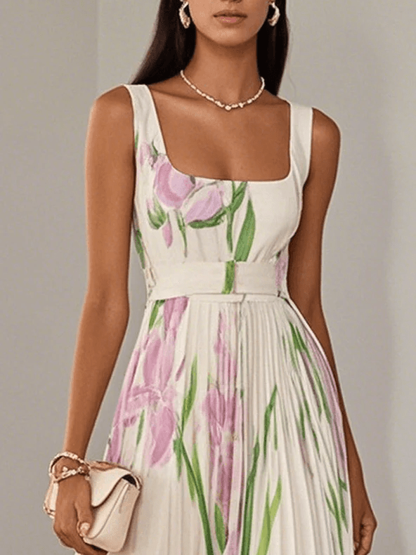 Robe Maxi Femme en Mousseline Sans Manches – Style Élégant Léger