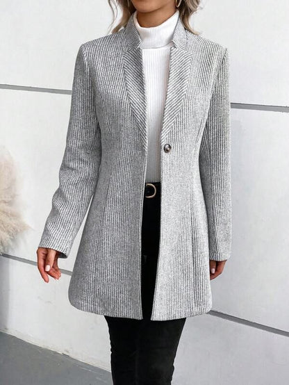 Veste Grise Élégante Premium pour Femme – Coupe Ajustée