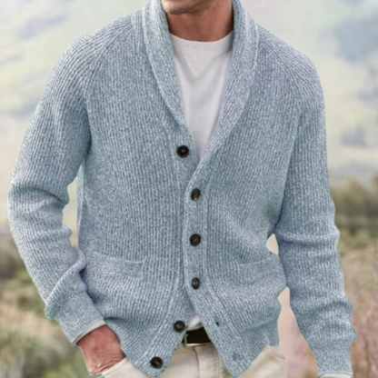 Cardigan Vintage Homme en Laine Boutonné – Confort Col V Tricoté