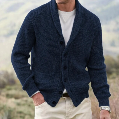 Cardigan Vintage Homme en Laine Boutonné – Confort Col V Tricoté