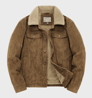 Giacca Trucker Premium Uomo in Velluto a Coste – Fodera Calda in Sherpa