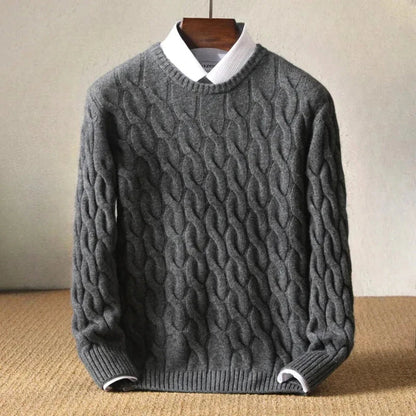 Pull Tricoté Premium pour Hommes – Pull d’Hiver Stylé à Col Rond