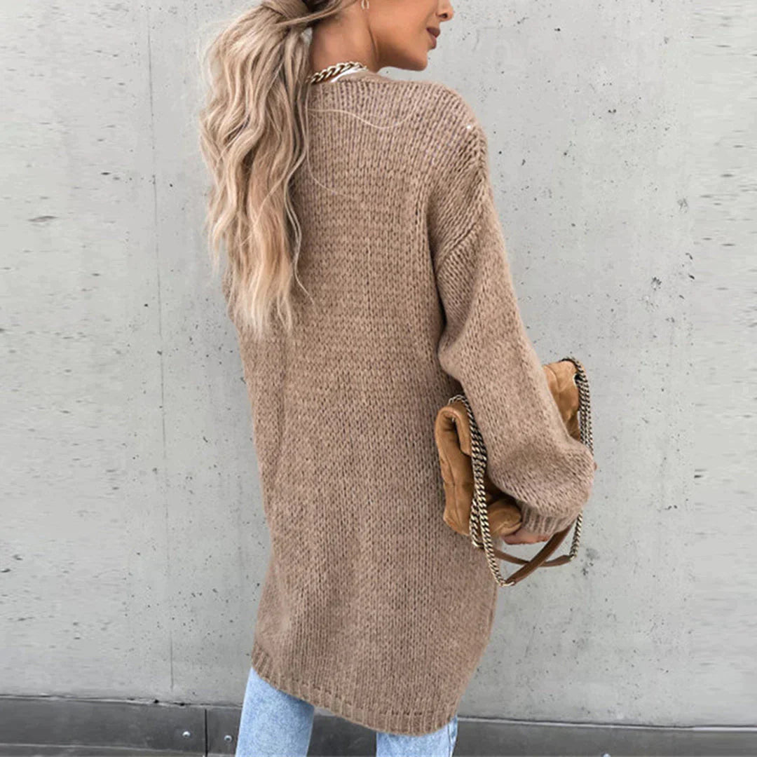 Cardigan Long Oversize pour Femme – Tricot Libre et Confortable
