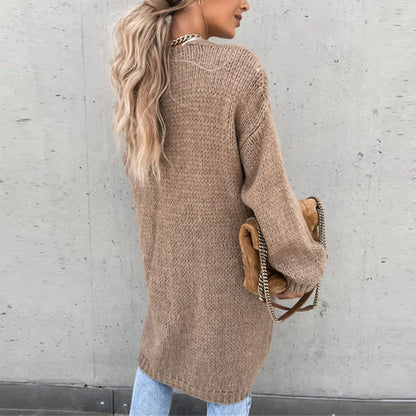 Cardigan Long Oversize pour Femme – Tricot Libre et Confortable