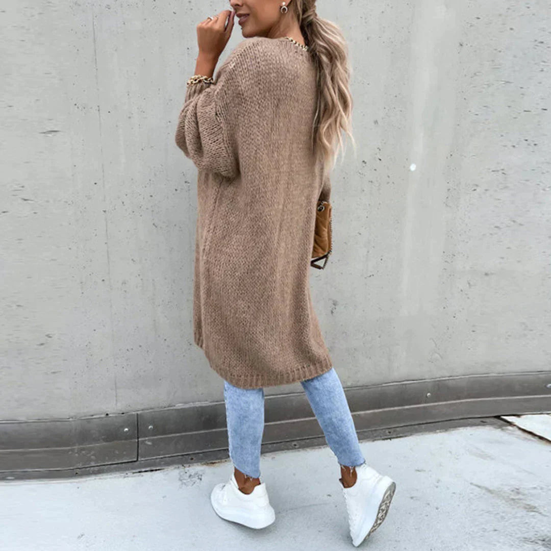 Cardigan Long Oversize pour Femme – Tricot Libre et Confortable