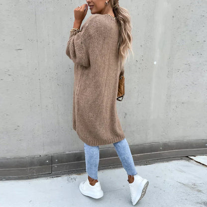 Cardigan Long Oversize pour Femme – Tricot Libre et Confortable
