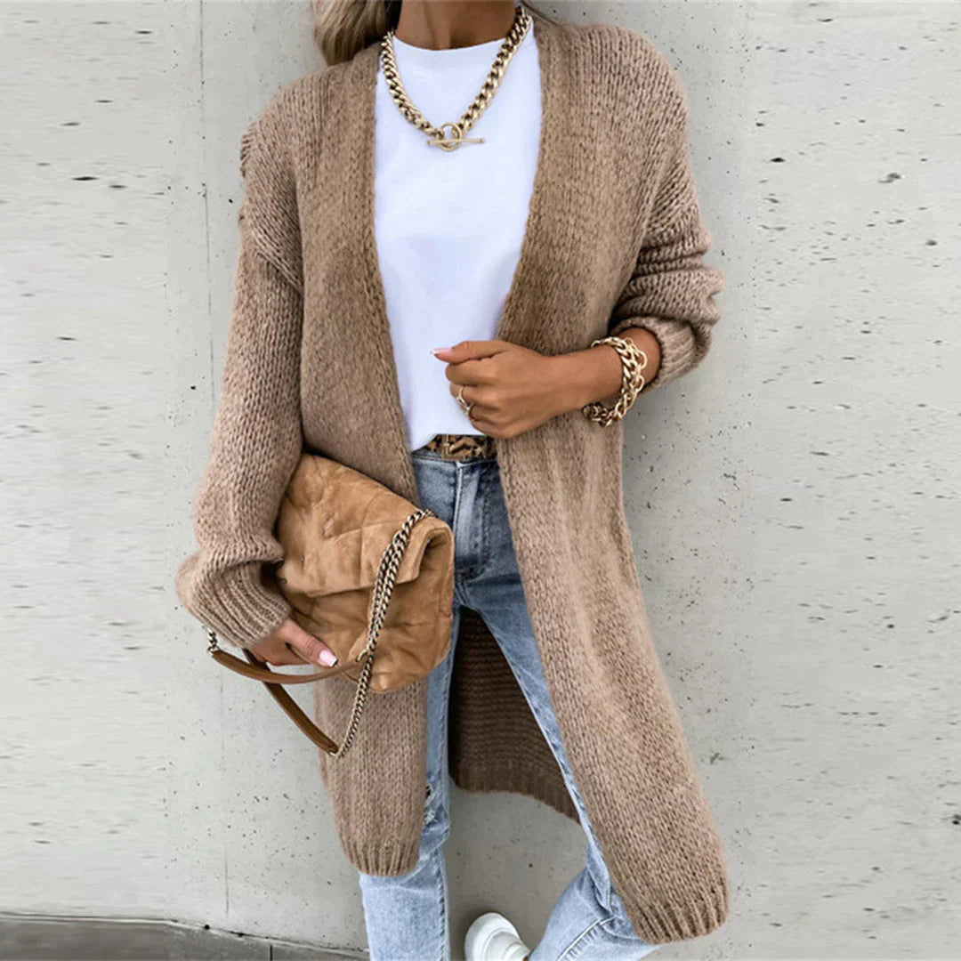 Cardigan Long Oversize pour Femme – Tricot Libre et Confortable