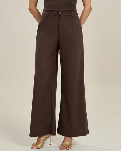 Pantalon Élégant Coupe Droite pour Femme – Taille Haute Jambe Large Style