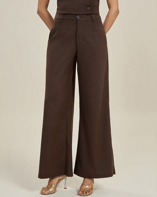 Elegant Straight-Cut Trousers for Women – High Waist Wide Leg Style