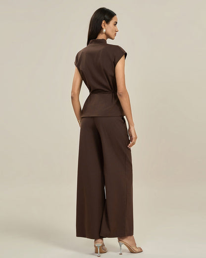 Pantalon Élégant Coupe Droite pour Femme – Taille Haute Jambe Large Style