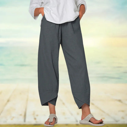 Pantalon aérien confort décontracté femmes – Coton léger, respirant, coupe ample et estivale