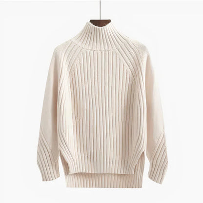 Pull Col Roulé Femme en Laine – Maille Douce et Chaude Confortable