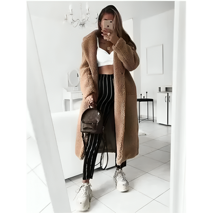 Manteau d’hiver long élégant et chaud pour femmes
