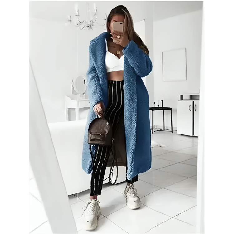 Manteau d’hiver long élégant et chaud pour femmes