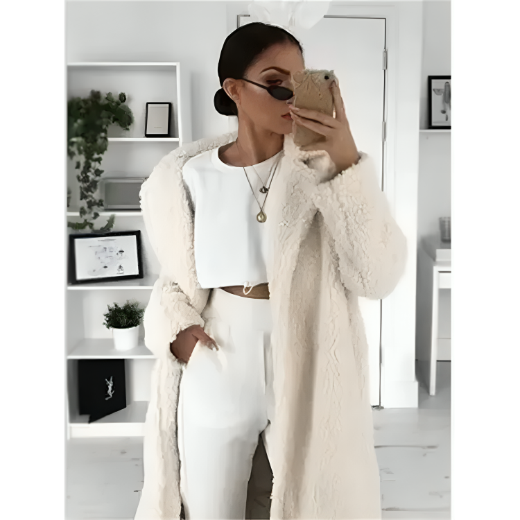 Manteau d’hiver long élégant et chaud pour femmes
