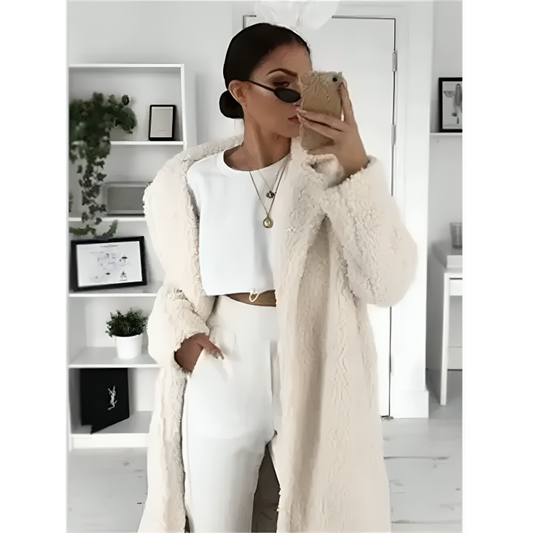 Manteau d’hiver long élégant et chaud pour femmes
