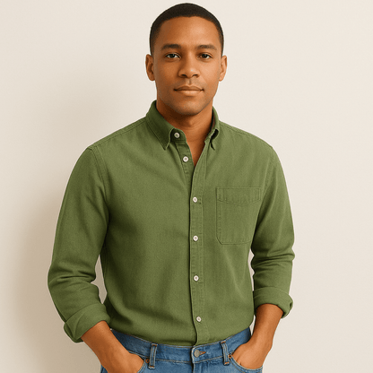 Chemise Homme à Manches Longues – Coupe Classique avec Col