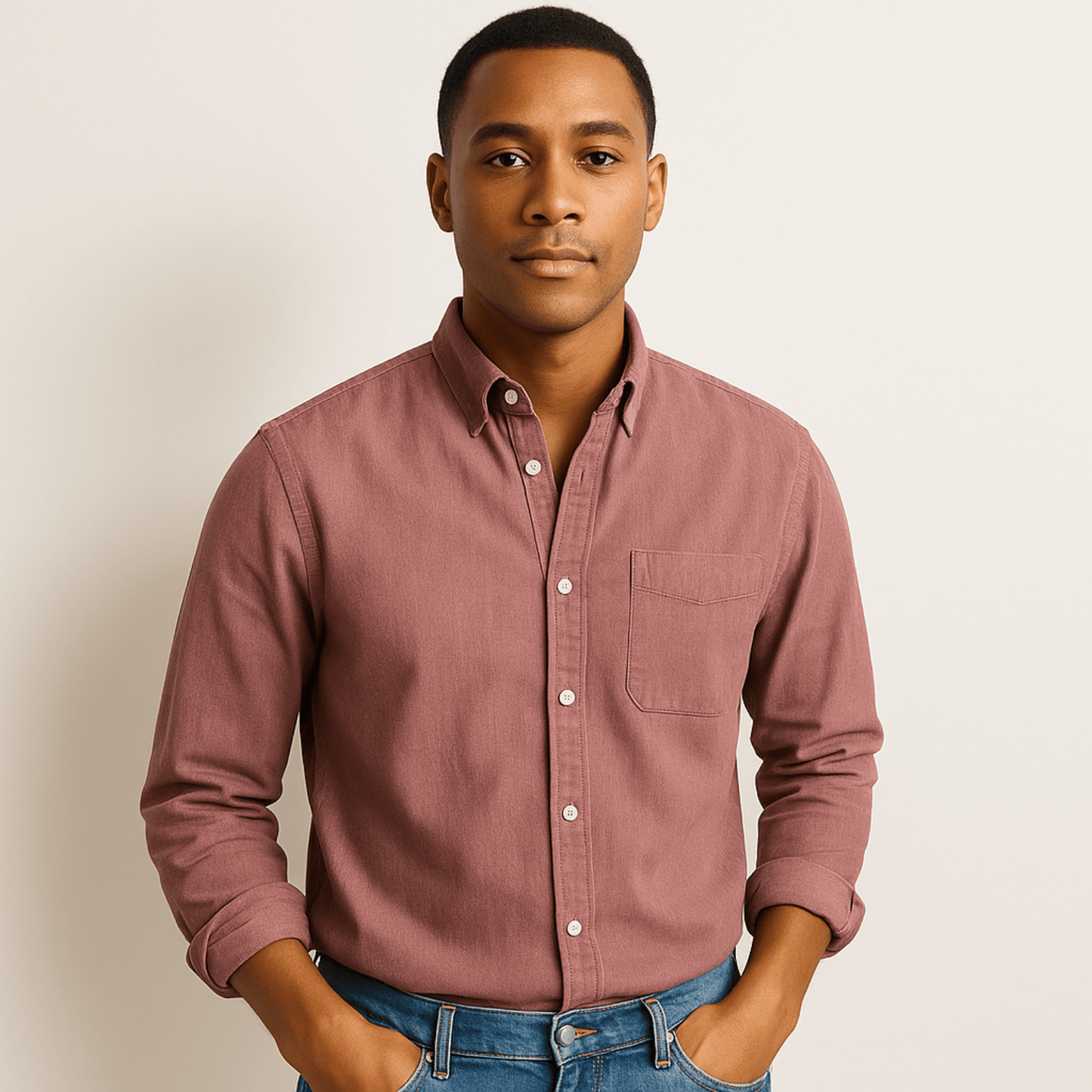 Chemise Homme à Manches Longues – Coupe Classique avec Col