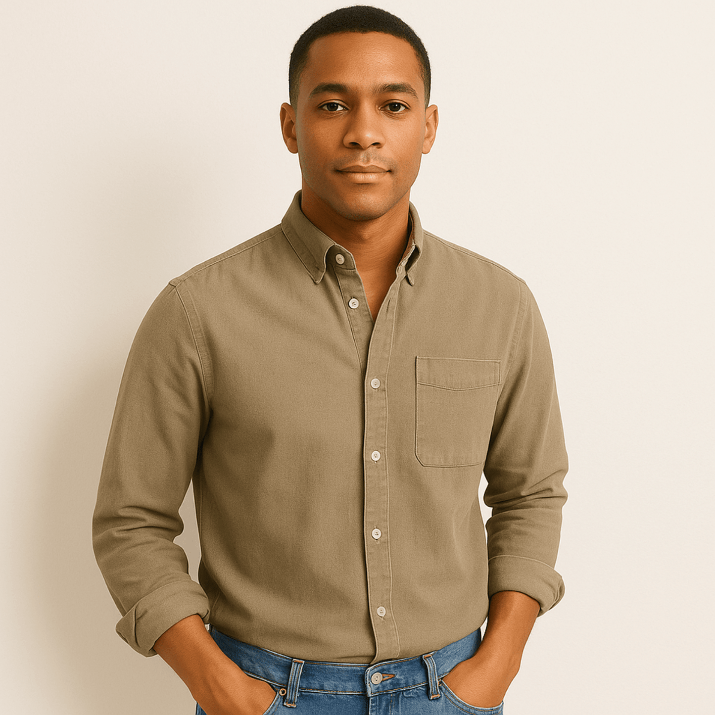 Chemise Homme à Manches Longues – Coupe Classique avec Col