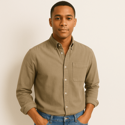 Chemise Homme à Manches Longues – Coupe Classique avec Col