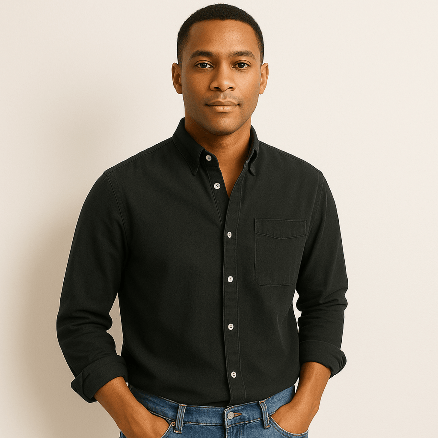 Chemise Homme à Manches Longues – Coupe Classique avec Col