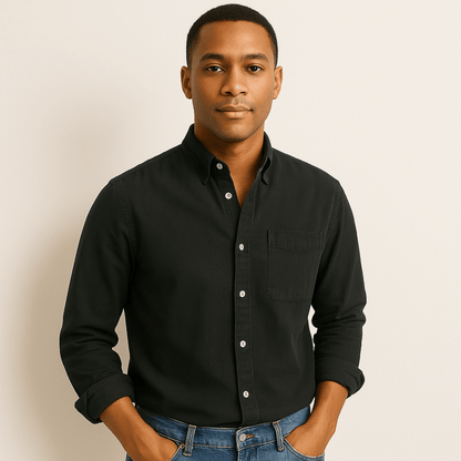 Chemise Homme à Manches Longues – Coupe Classique avec Col