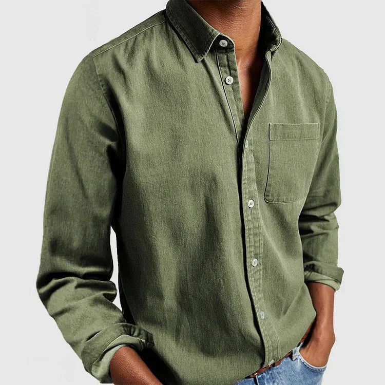 Chemise Homme à Manches Longues – Coupe Classique avec Col