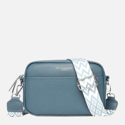 Women's leather crossbody bag with wide strap - Practical and trendy