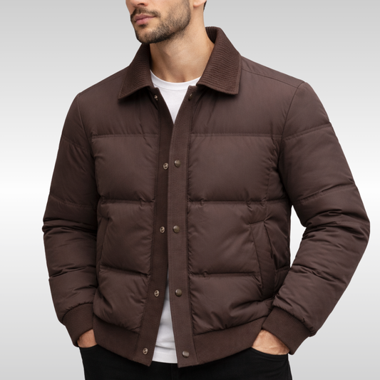 Elegant buttoned down jacket for men – Thick and comfortable outer garment
