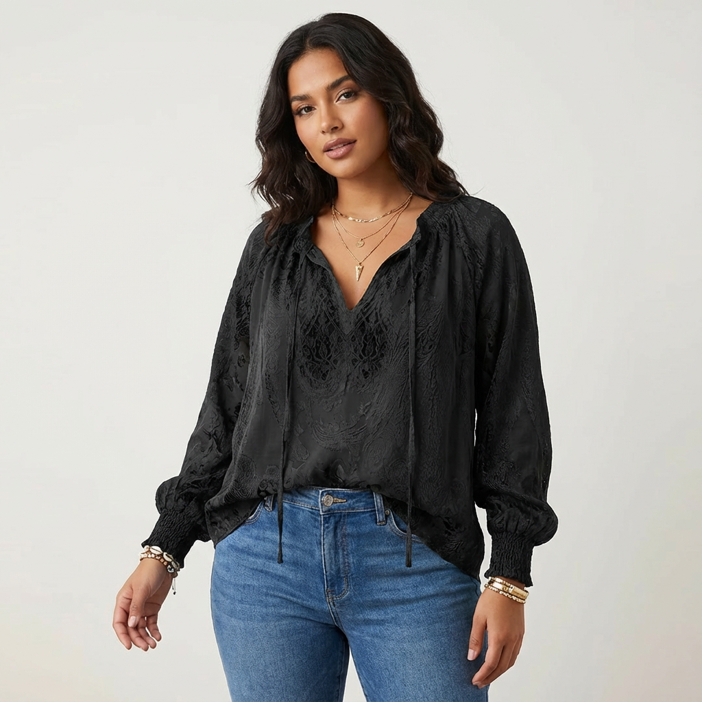 Blusa da donna in pizzo stile bohemien - Leggera ed elegante