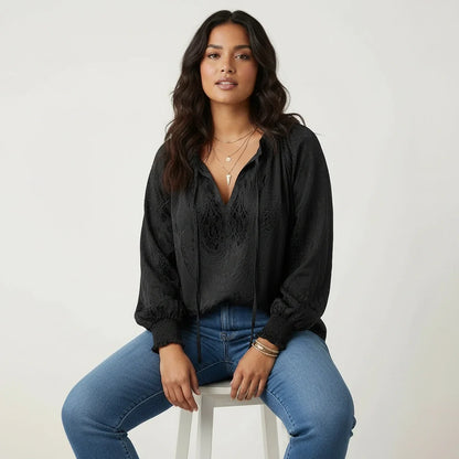 Camicia da donna in pizzo bohémien – Leggera, elegante e fluida