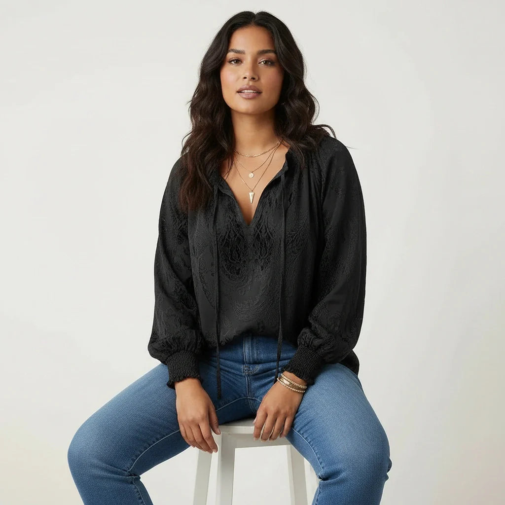 Blusa da donna in pizzo stile bohemien - Leggera ed elegante