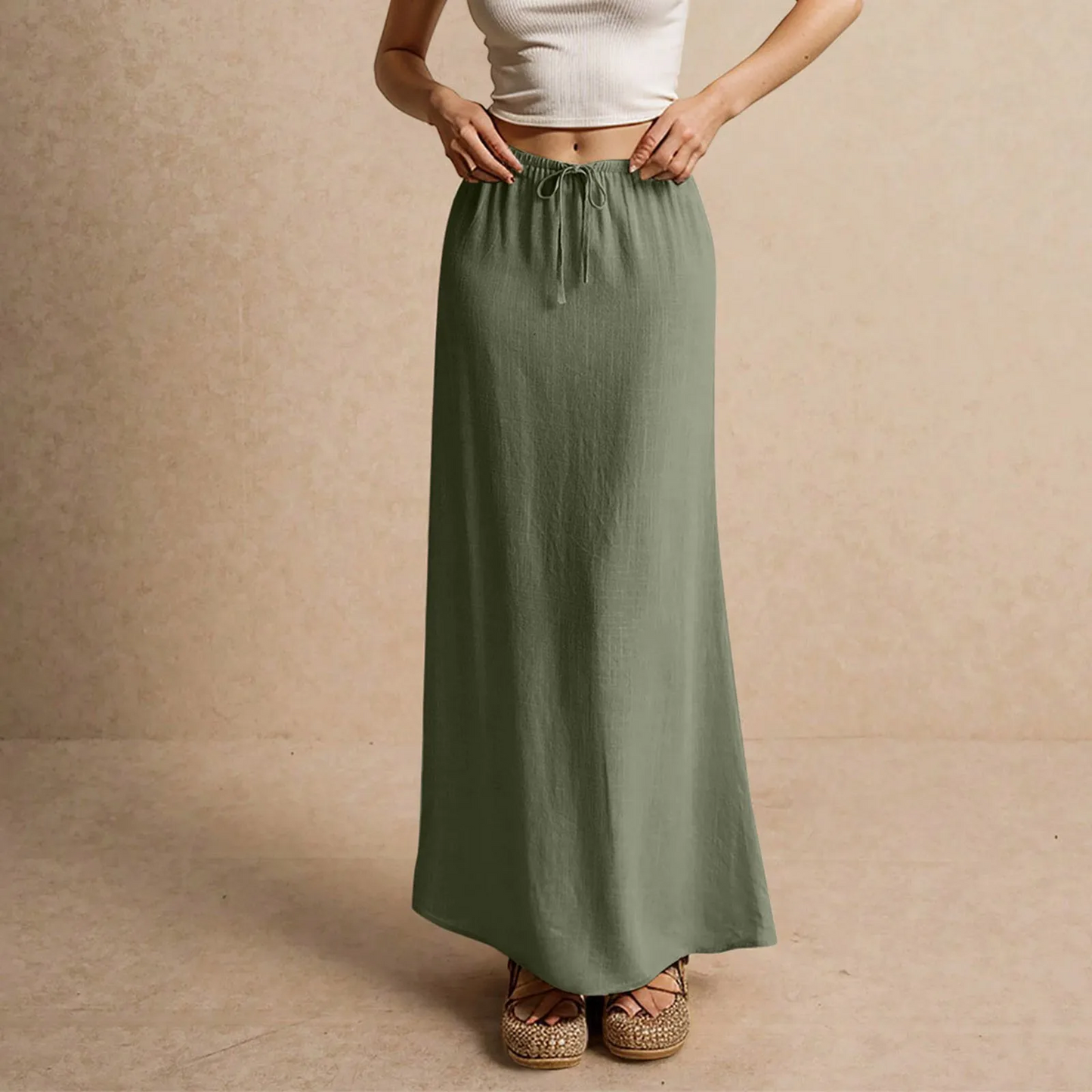 Jupe longue fluide pour femme – Style drapé Muse