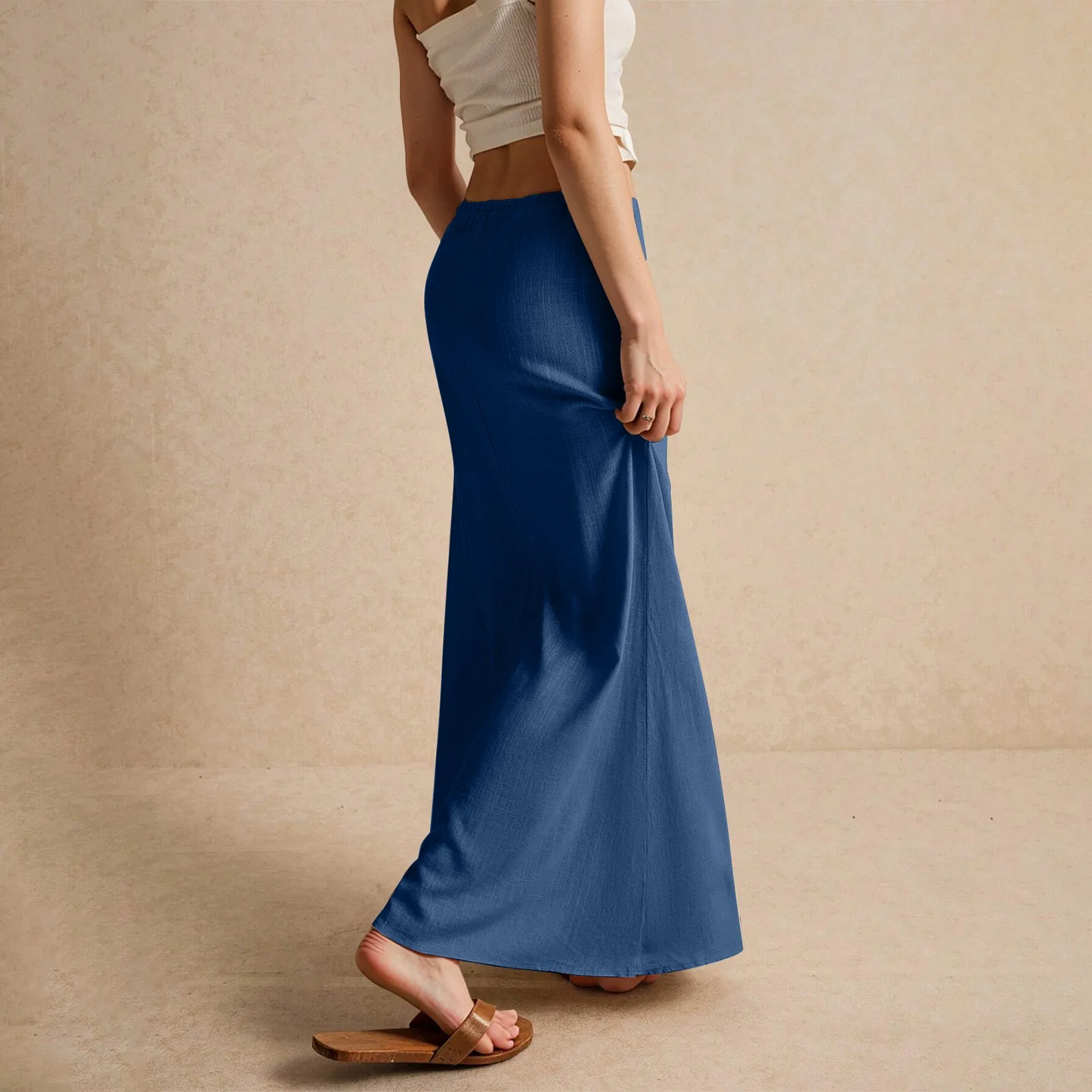 Jupe longue fluide pour femme – Style drapé Muse