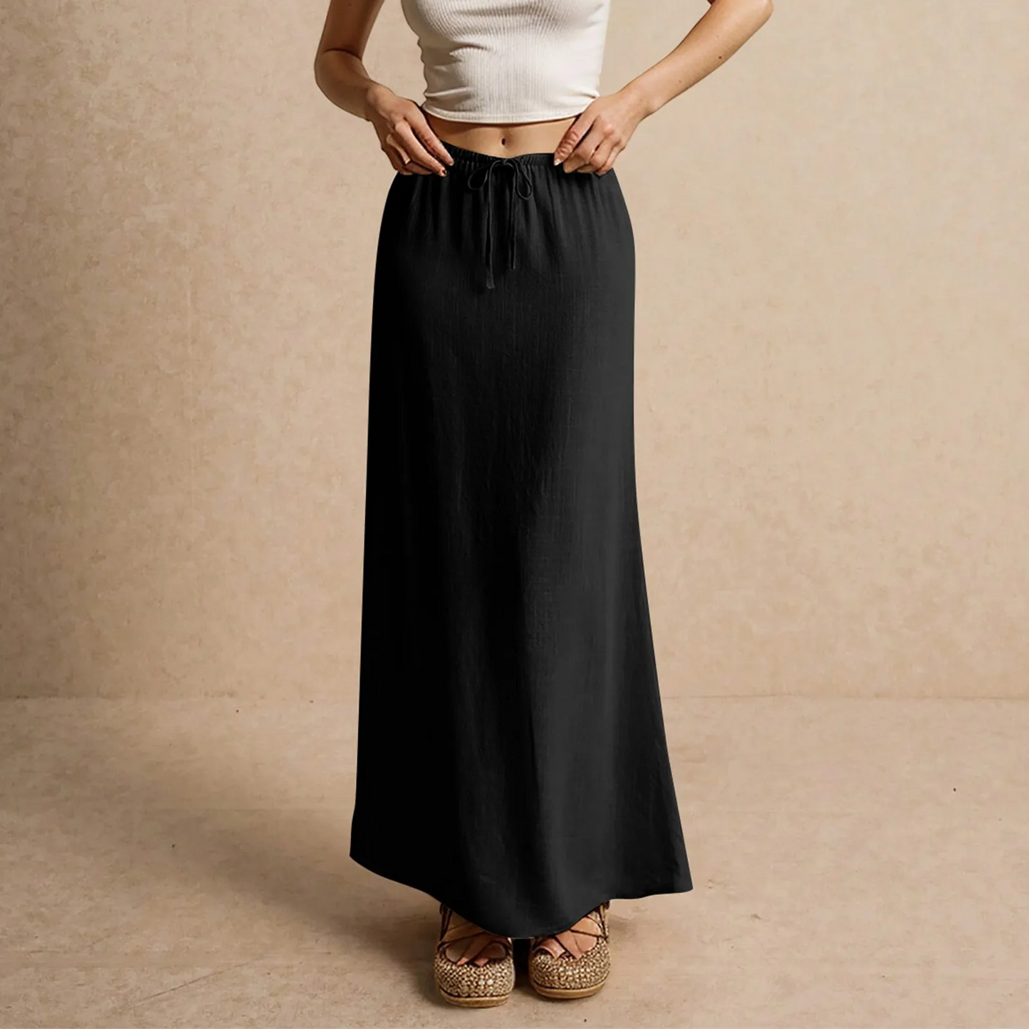 Jupe longue fluide pour femme – Style drapé Muse