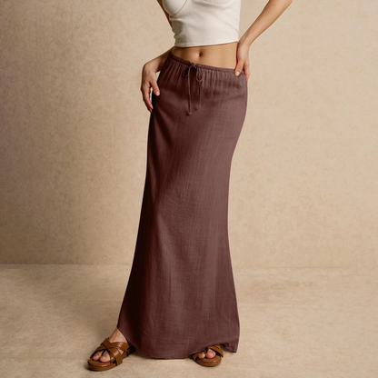 Jupe longue fluide pour femme – Style drapé Muse