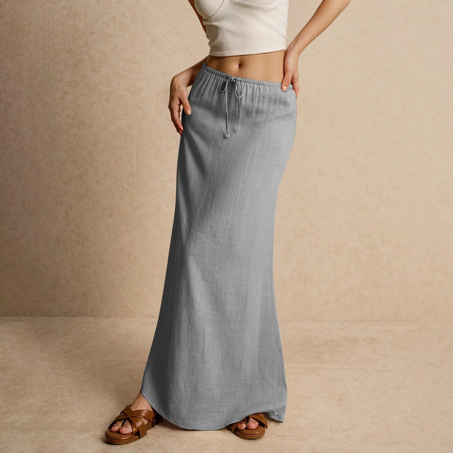 Jupe longue fluide pour femme – Style drapé Muse