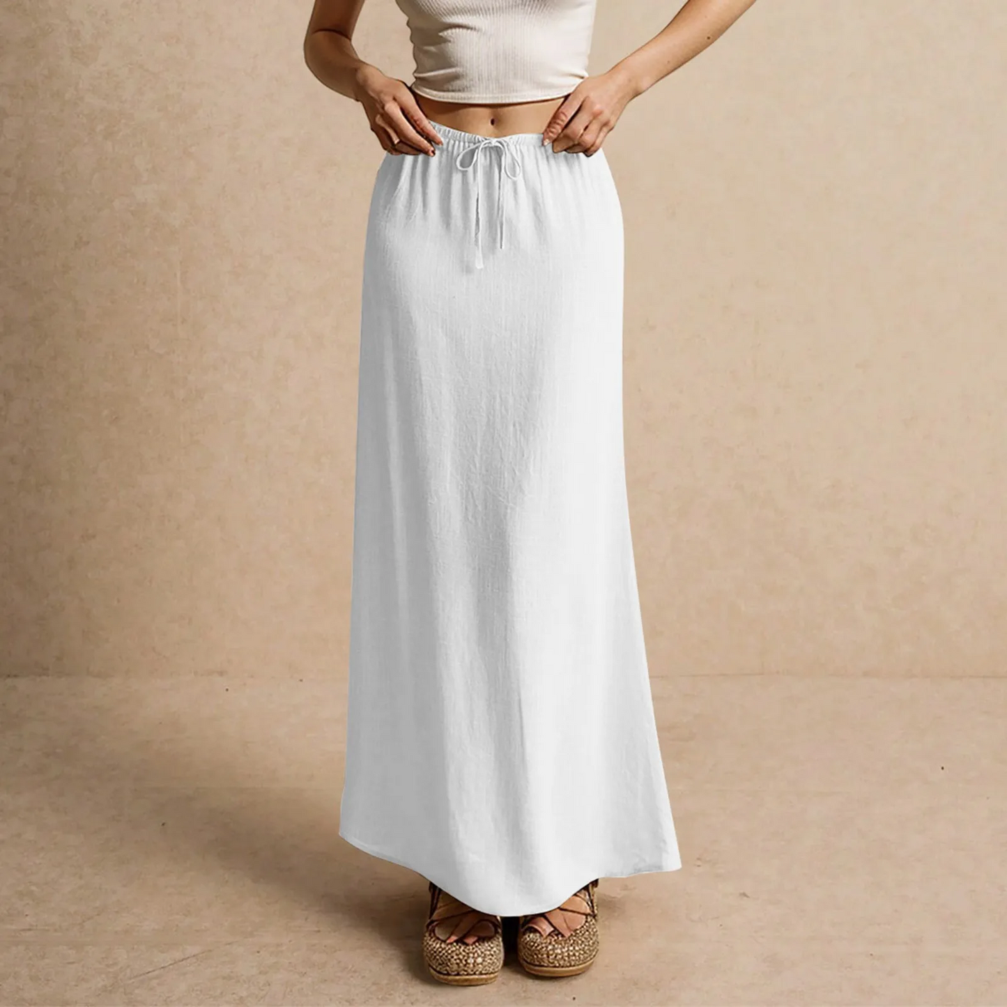 Jupe longue fluide pour femme – Style drapé Muse