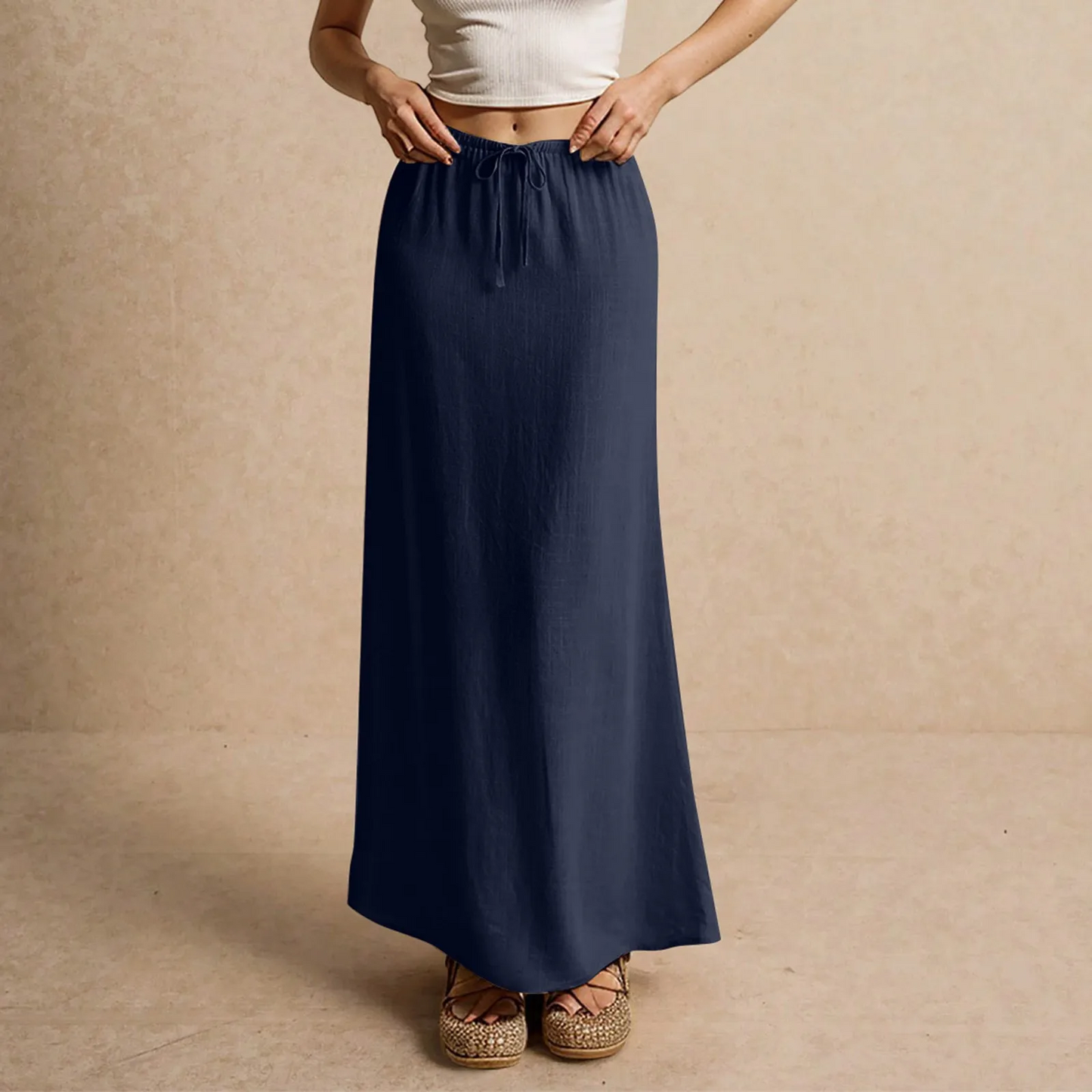 Jupe longue fluide pour femme – Style drapé Muse