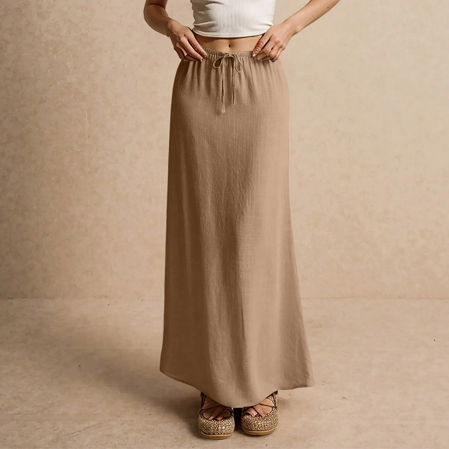 Jupe longue fluide pour femme – Style drapé Muse
