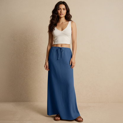 Jupe longue fluide pour femme – Style drapé Muse