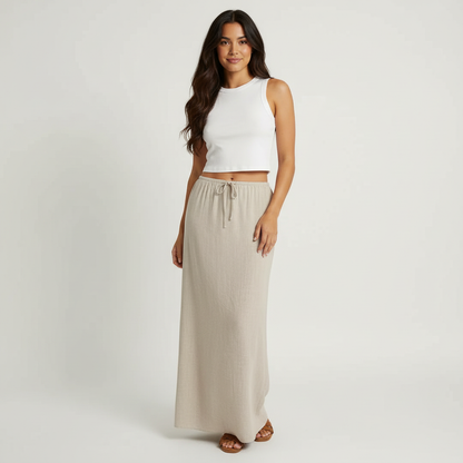 Jupe longue fluide pour femme – Style drapé Muse