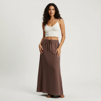 Jupe longue fluide pour femme – Style drapé Muse