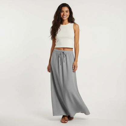 Jupe longue fluide pour femme – Style drapé Muse