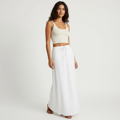 Jupe longue fluide pour femme – Style drapé Muse