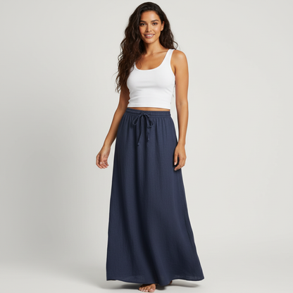 Jupe longue fluide pour femme – Style drapé Muse