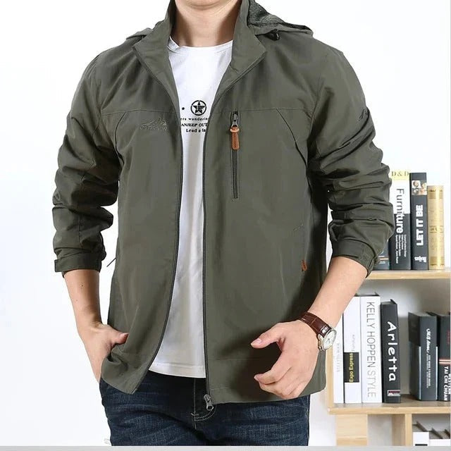 Veste tactique zippée imperméable et élégante pour homme – Style militaire